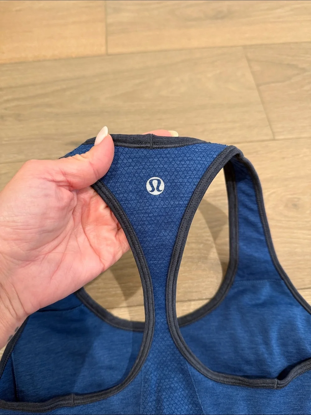 LULULEMON Heathered Rugged Blue Inkwell Ebb & Flow Racerback Gym Tank Top Size 6